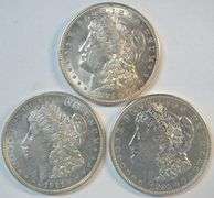 Flashy near mint 1921 P-D-S Morgan Silver Dollars