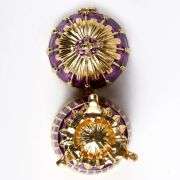 3.5" Crowned Fabergé Egg Replica Jewelry Box – Purple Enamel & Crystal