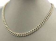 925 Sterling silver Cuban link cubic zirconia necklace