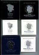 3 Diff. 'S' Mint Ultra Cameo Proof 2023-24 Morgan & Peace Silver Dollars. Box/COA's