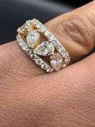 14K Yellow Gold Pear Cut Diamond Ring of 2.55 CTW