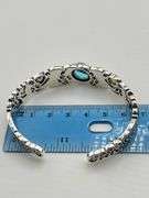 925 Sterling Silver Filigree Design Multi Volor Gemstone Cuff Bracelet