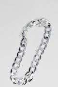 .925 Italian Sterling Silver 9.7mm Curb Chain Bracelet 9 Inches