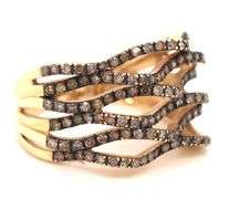 Nicely Designed Modern 14K YG Champagne Diamond Ring