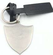 Saint Laurent black and red Shield logo key chain