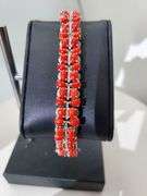 Coral Bracelet in Diamond Studded Sterling Silver
