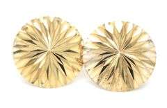 18kt Yellow gold diamond cut starburst stud earrings