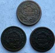 1845 1851 & 1853 Large Cents
