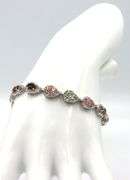 Darling 6.08CTW Oval Faceted Multi-Colored Tourmaline & Diamond Bracelet in 14K White Gold Over Ster