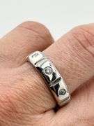 14KT White Gold 6mm Square Shape Diamond Section Band