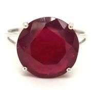 10kt White gold lead treated round ruby ring