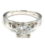 Group lot of 3 Vintage 925 sterling silver cubic zirconia rings