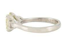 1.79ctw Radiant and Trapezoid Diamond Three Stone Engagement Ring in Platinum