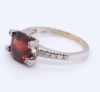 14kt White Gold Garnet and Diamond Ring
