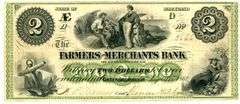 Scarce 1862 $2 Farmers & Merchants Bank Greensborough GA Obsolete Note (GA-58.1.4)