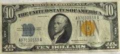 Choice Unc $10 1934 A Series North Africa Silver Certificate