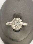 CERTIFIED AMAZING 14K WHITE GOLD AND DIAMOND RING