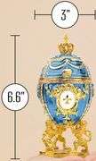 Royal Imperial Aqua Russian Fabergé Egg Replica with Aqua Carriage