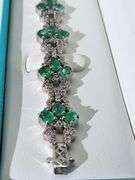 Exotic Emerald Bracelet in Sterling Silver
