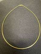 Sterling Silver Gold Plated Round Omega Snake Chain 1.3mm Solid 925 Italy Wire Necklace 16"