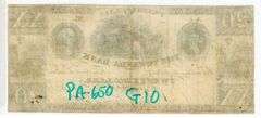 Very Scarce 1835 $20 Towanda Bank Pennsylvania Obsolete Banknote PA-650 G10 Pre-Civil War