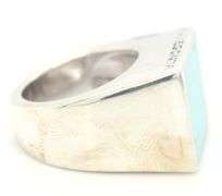 925 Sterling silver Pianegonda square turquoise signed ring
