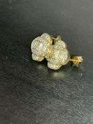 CERTIFIED BRAND NEW 14K YELLOW GOLD DIAMOND STUD EARRINGS
