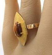 Uniquely designed 18k YG Tigers Eye Ring