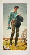 Exclusive Norman Rockwell Signed Limited Edition Lithograph "Young Lincoln" with Pubilshers Certific