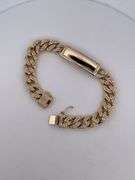 BRAND NEW CERTIFIED MEN'S CUBAN LINK DIAMOND ID BRACELET. 18K GOLD