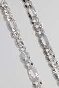 Men's 10.9mm Solid .925 Sterling Silver Flat Figaro Chain Link Italy Necklace 30"