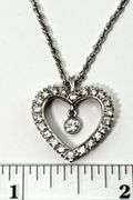 Elegant 14K White Gold Diamond Heart with Necklace