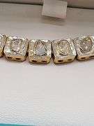 Very rare natural Mine Cut Diamond Bracelet in 14k gold over silver