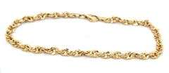Sparkling 14K YG Variation of a Rope Bracelet