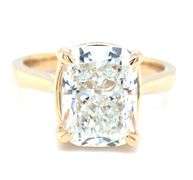 14kt Yellow gold 4.70ct cushion brilliant lab grown diamond engagement ring