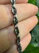 925 Sterling Silver Gun Metal Plated Marina 4.8mm Bracelet Made in Italy New 8.25"