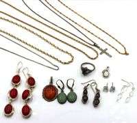 Group lot of Vintage 925 sterling silver jewelry