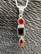 Sterling Silver Garnet Pendant Natural Gemstone