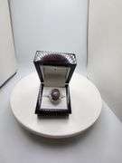 Very fine one Star Ruby 24.65 CW and Sapphire ring in silver 14k gold plated