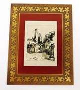 Vintage French Painting on Brass Plaque - Leo Legler