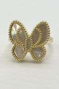 925 Sterling Silver Mother Of Pearl Butterfly Ring