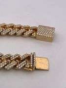 MEN'S 14K YELLOW GOLD AND DIAMOND CUBAN LINK BRACELET. CERTIFIED. OVER 135 GRAMS.