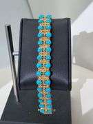 Antique Turquoise Bracelet in Gold Plated Silver
