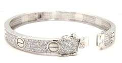 925 Sterling silver cubic zirconia love bangle