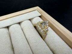 10k Yellow Gold White CZ Tiara Princess Crown Quinceanera 15 Anos Ring Size 7