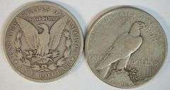 1903-P Morgan and scarce 1921 Peace Silver Dollar