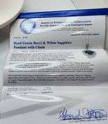 Magnificent Emerald and diamond in Silver Necklace– GLA Certified