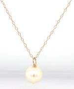 14kt Yellow gold 7.5-8mm pearl pendant on chain