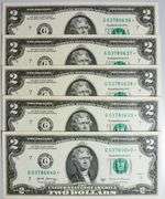 (5) Superb Crisp $2 2017A Star Replacement Notes Chicago-Consecutive!