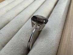 Sterling Silver Smoky Quartz Gemstone Ring Size 7